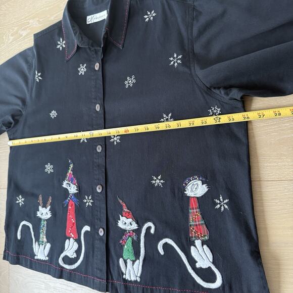 Vintage Grandma Ugly Christmas Shirt Cats In Sweaters Hats 2XL Funny Holiday Top - Picture 5 of 7